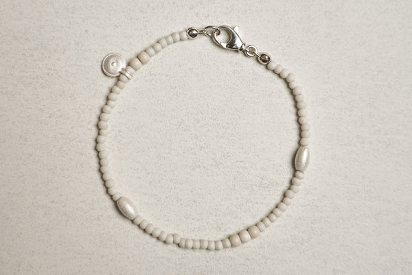 OLIO E ACETO Sterling Silver White Turquoise Beaded Bracelet Handmade OLIO-OA06A10-BAI White